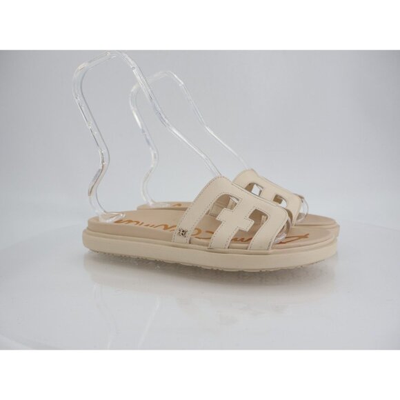 Sam Edelman Valeri Slide Women Size 8.5 Wide Ivory Leather Platform Slip On Flat - Picture 2 of 15